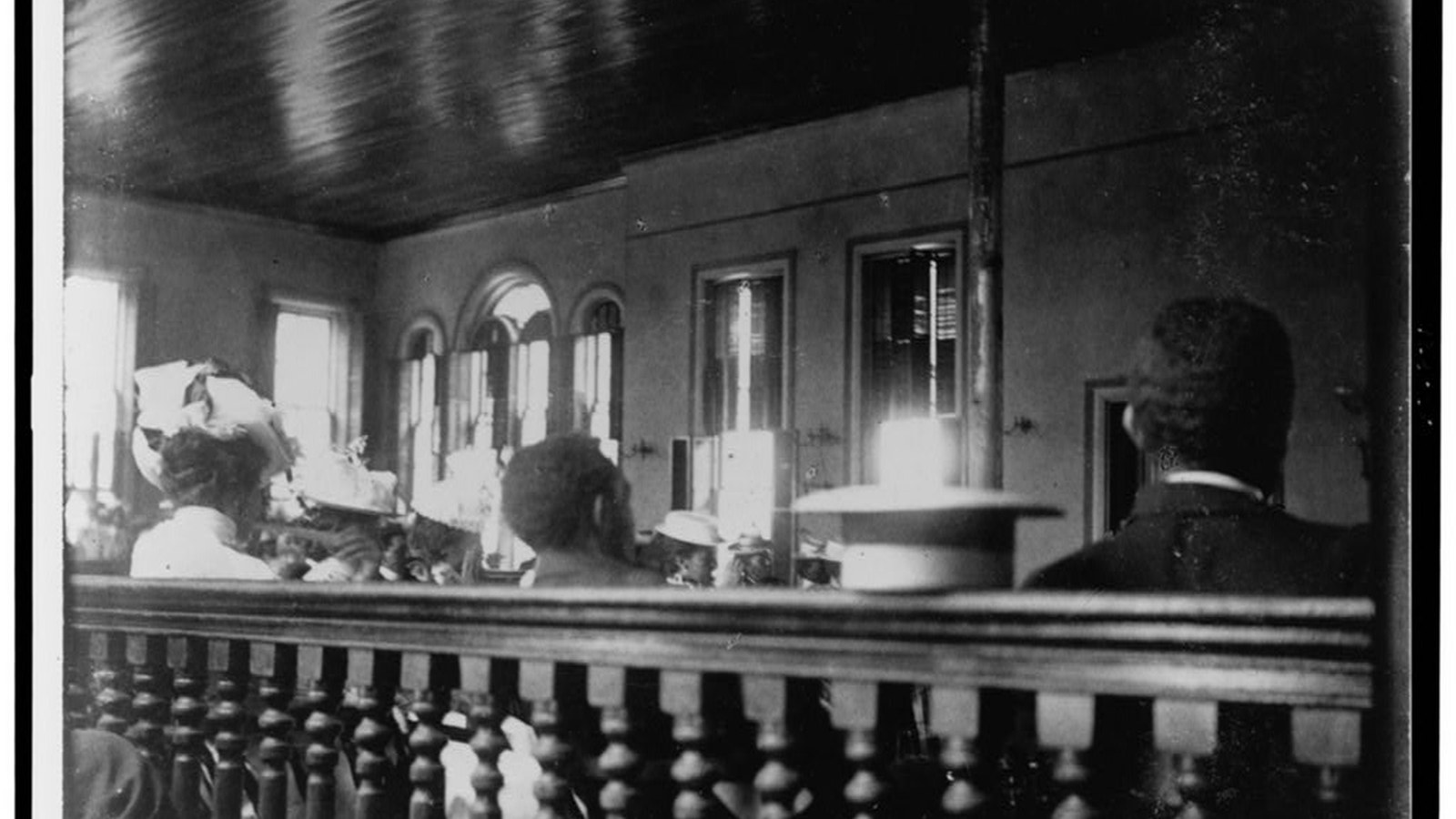 African Americans gathered inside a church in Georgia around 1899 or 1900.